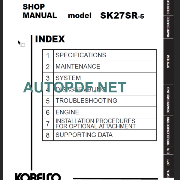 SK27SR-5 SHOP MANUAL