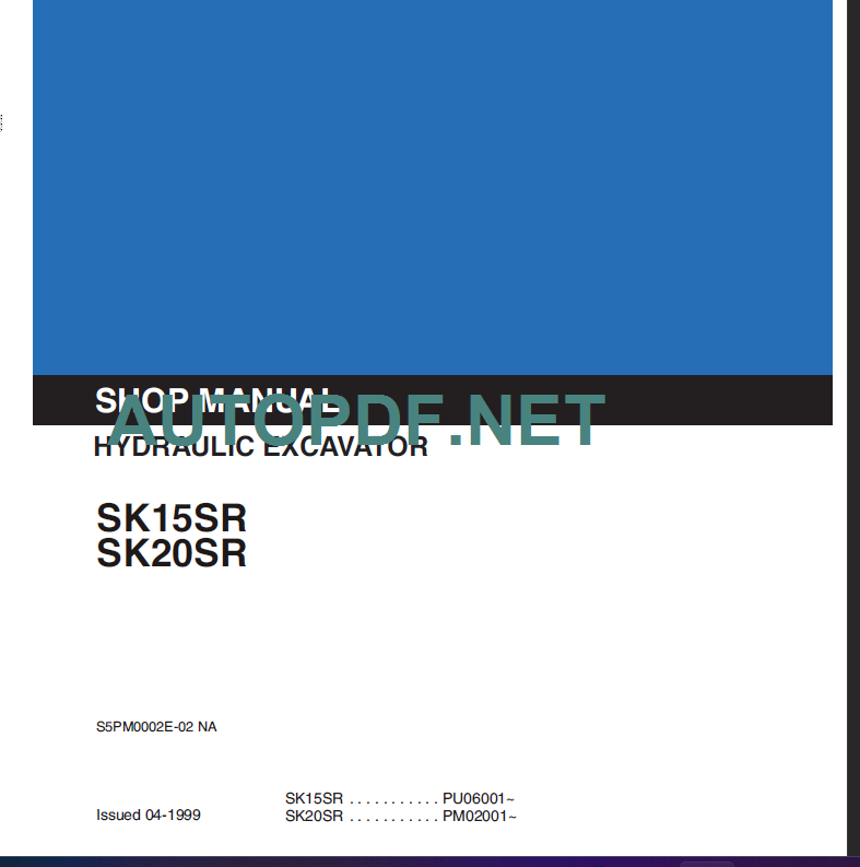 SK20SR SHOP MANUAL