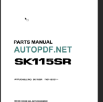 SK115SR PARTS MANUAL