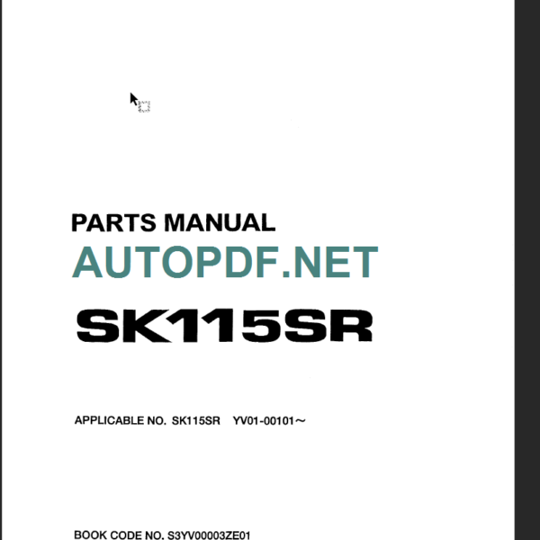 SK115SR PARTS MANUAL