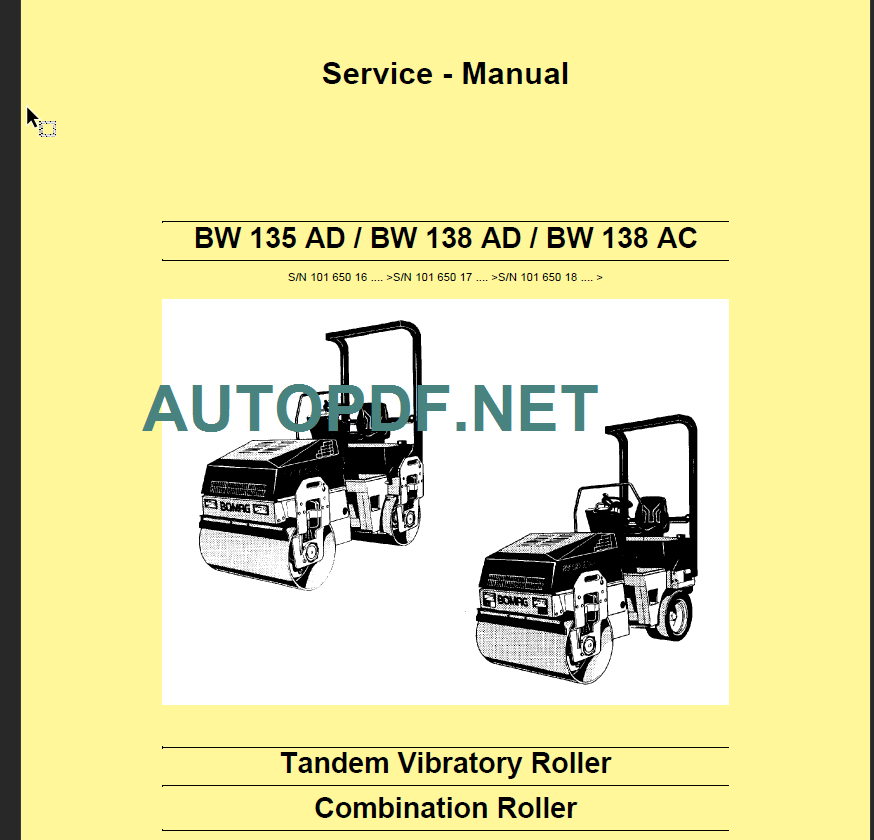 BW 138 AD Service Manual