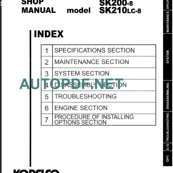 SK200-8 SHOP MANUAL