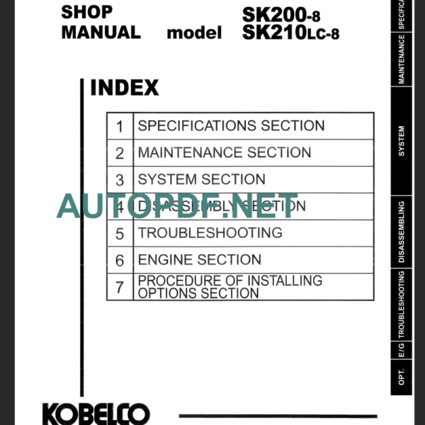 SK210LC-8 SHOP MANUAL