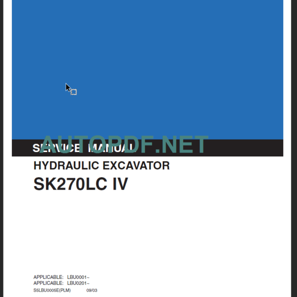 SK270LC IV SERVICE MANUAL