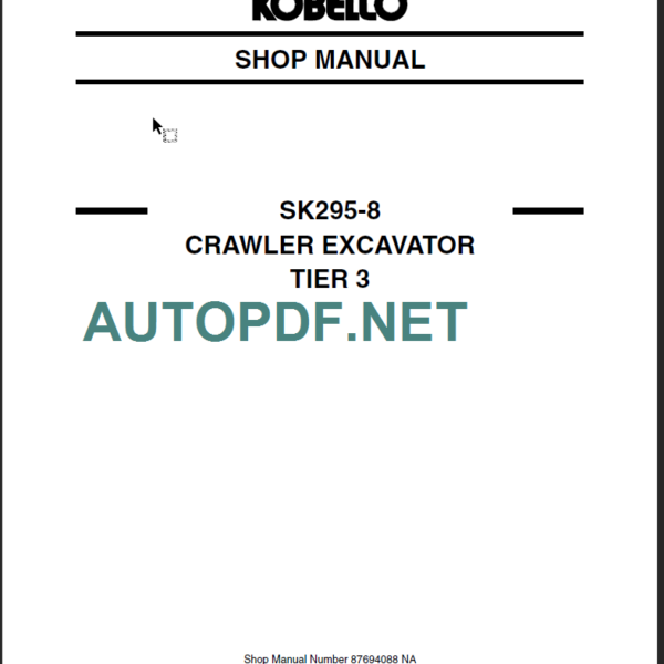 SK295-8 TIER 3 SHOP MANUAL