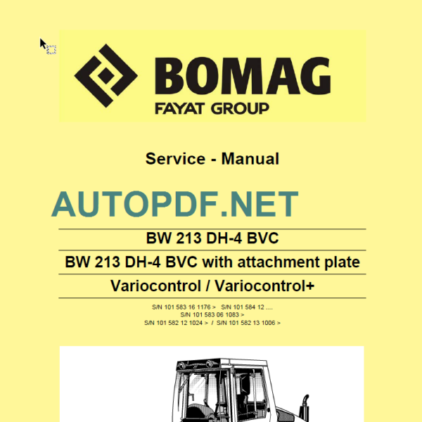 BW 213 DH-4 BVC Service Manual 2012