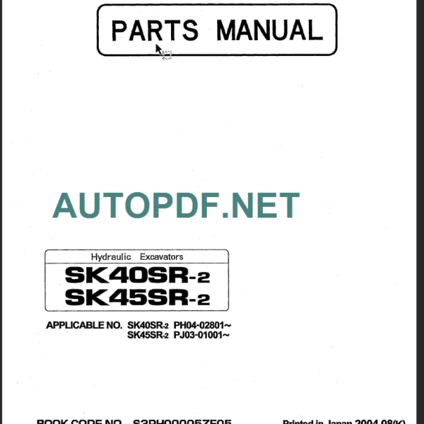 SK460-SK460LC PARTS MANUAL