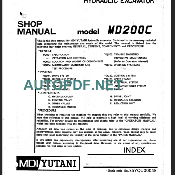 MD200C SHOP MANUAL