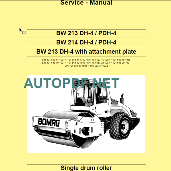 BW 213 DH-PDH-4 Service Manual