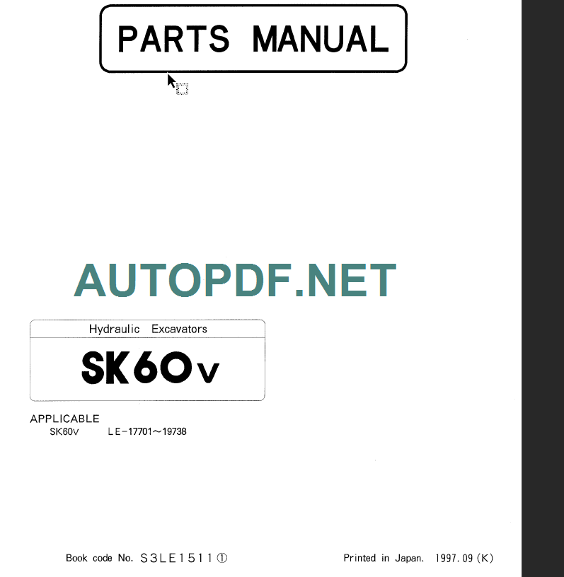 SK135SRLC-SK135SRL PARTS MANUAL