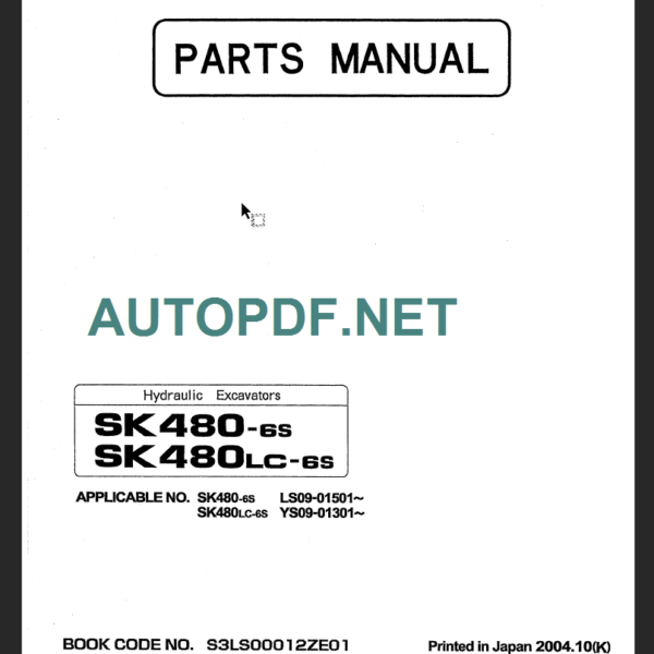 SK170LC-6E PARTS MANUAL