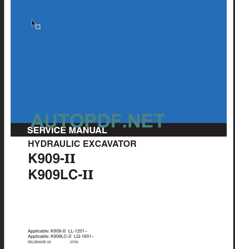 K909-II K909LC-II SERVICE MANUAL