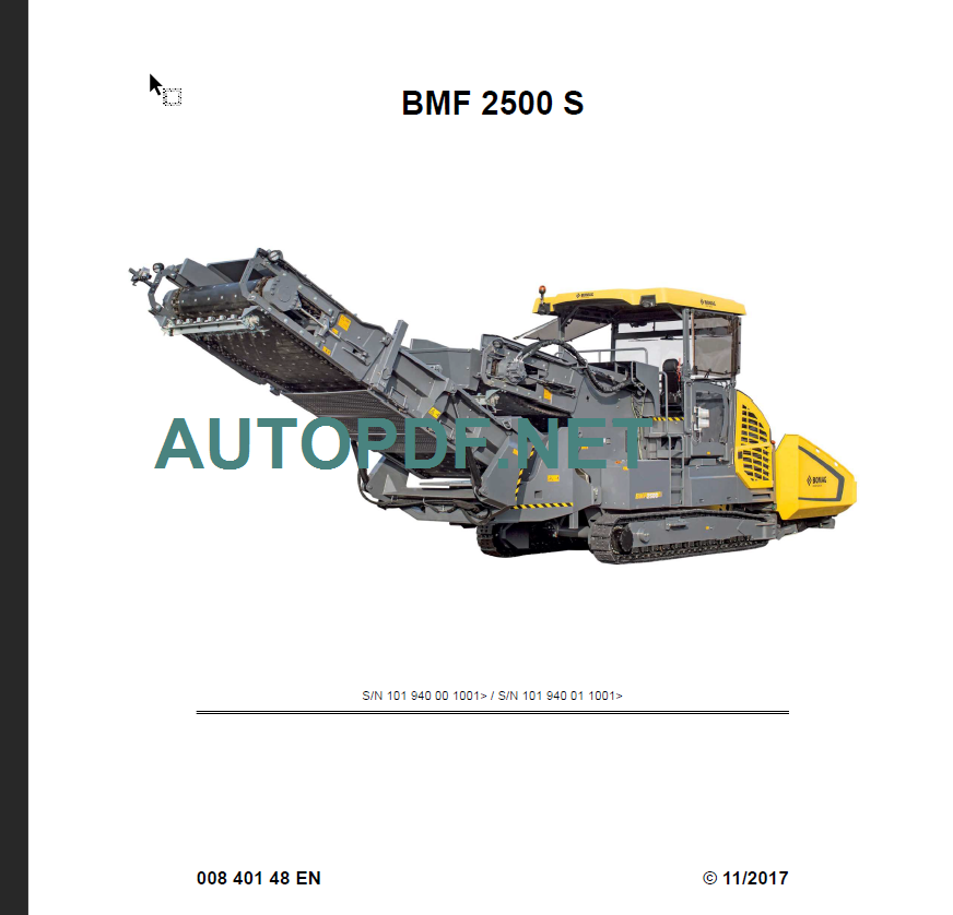 BMF 2500 S Service Manual 2017