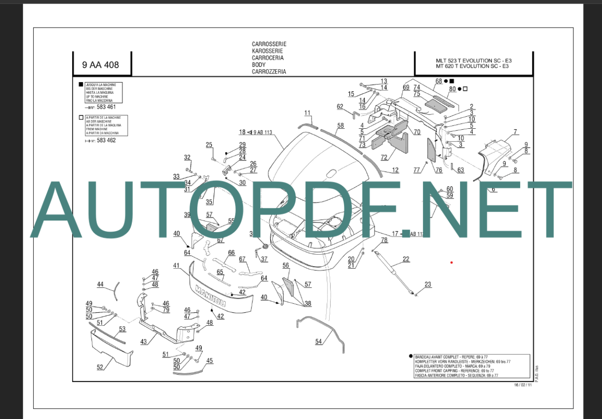 MT 620 T EVOLUTION SC-E3 PARTS CATALOGUE