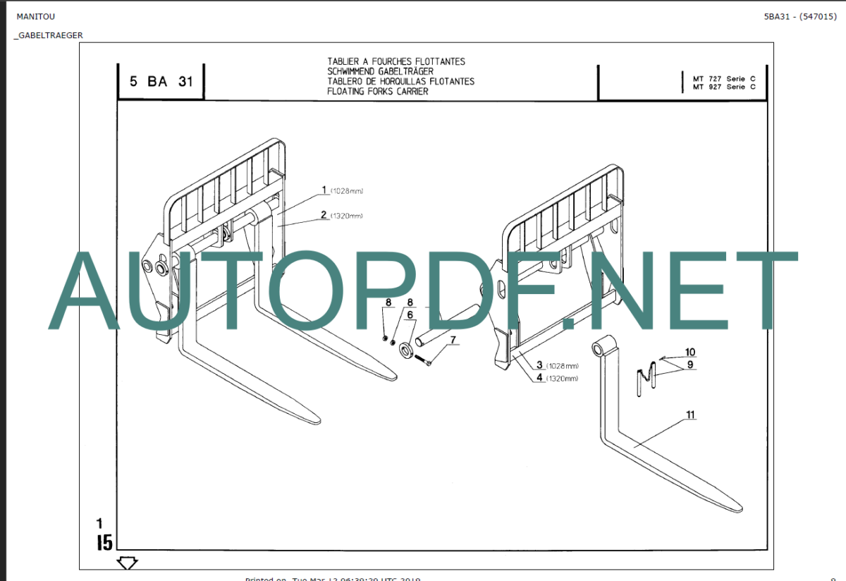 MT 727 SERIE C PARTS CATALOGUE