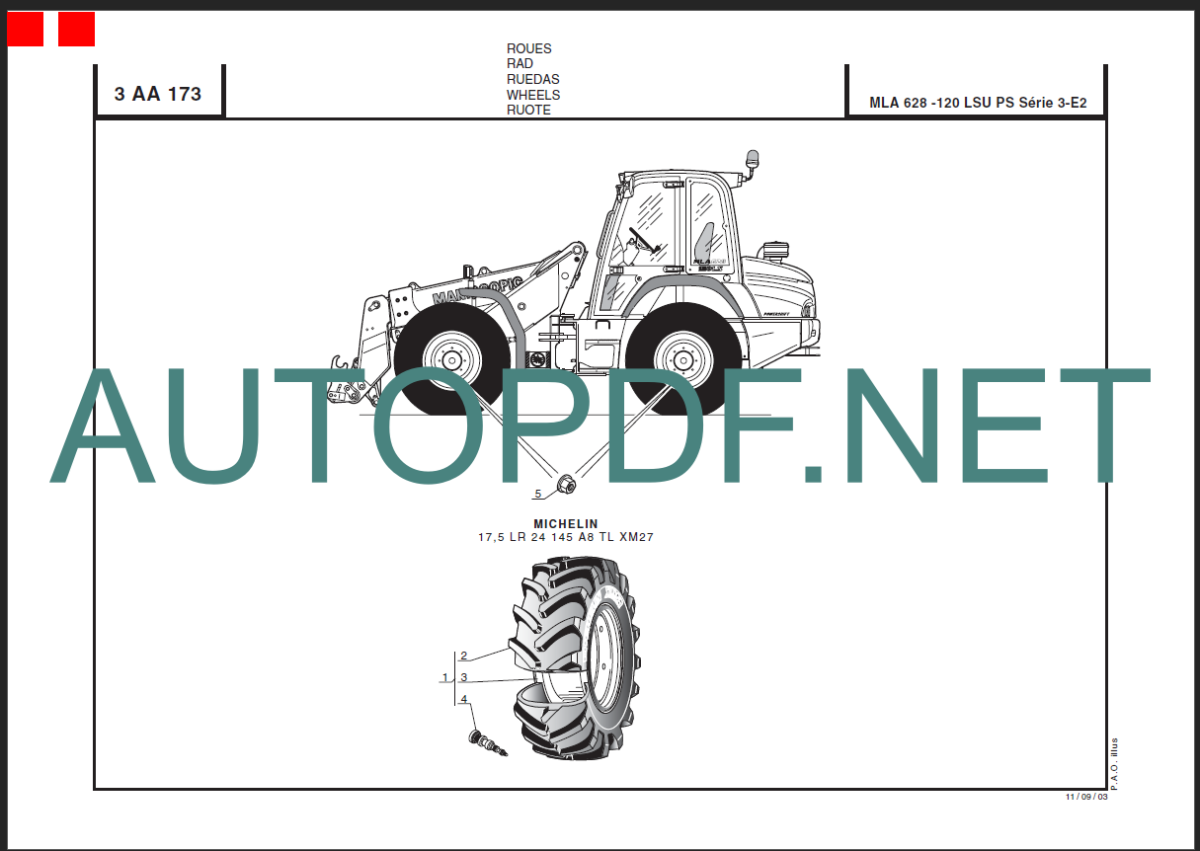 MLA 628-120 LSU POWERSHIFT SERIES 3-E2 PARTS MANUAL