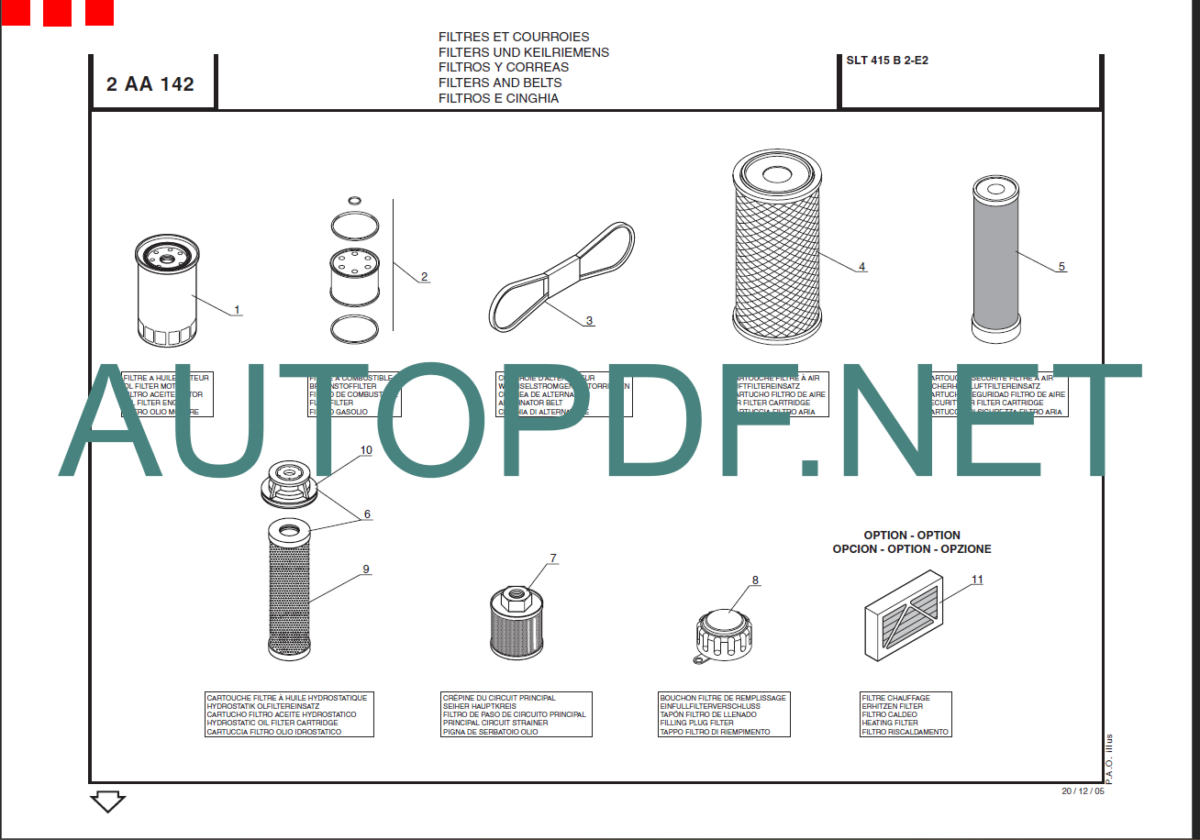 SLT 415B S2 E2 PARTS MANUAL