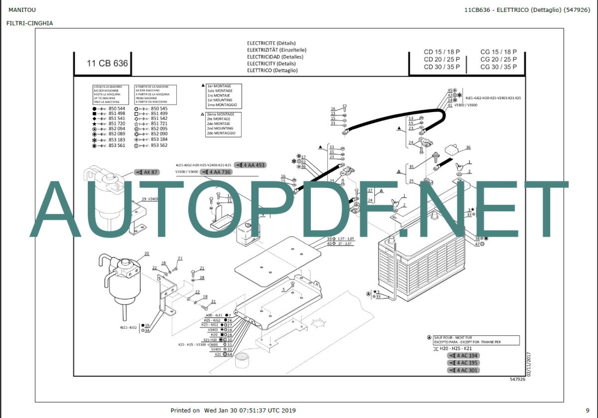 CG 30P-CD 30P PARTS CATALOGUE 2019