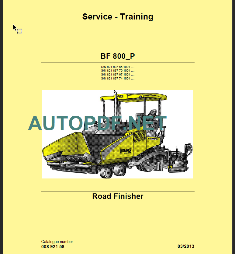 BF 800_P Service Training