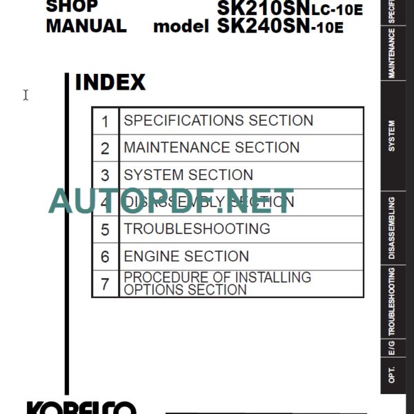 SK210(N)LC-10E-SK210SNLC-10E SHOP MANUAL