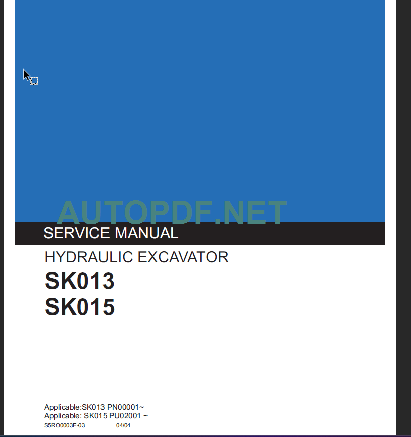 SK015 SERVICE MANUAL