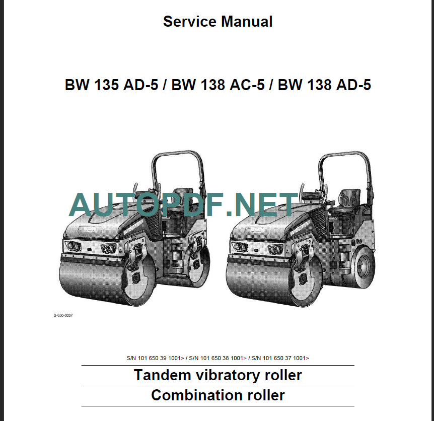 BW 135 AD-5 Service Manual 00840134