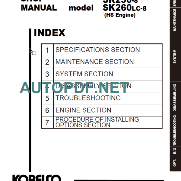 SK250-SK260LC-8 HS ENGINE Asia Shop Manual