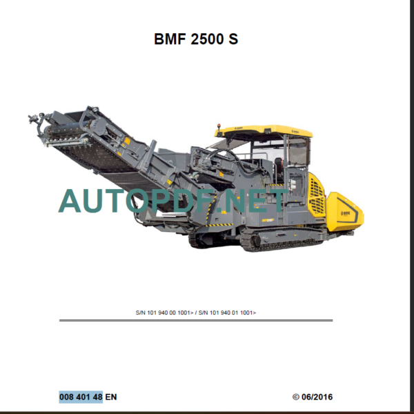 BMF 2500 S Service Manual