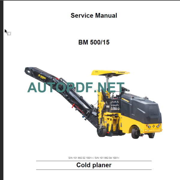 BM 500-15 Cold planer Service Manual