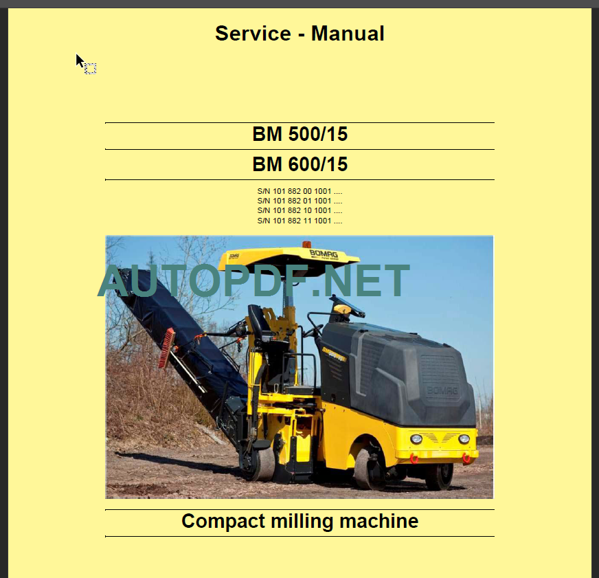 BM 600-15 Service Manual