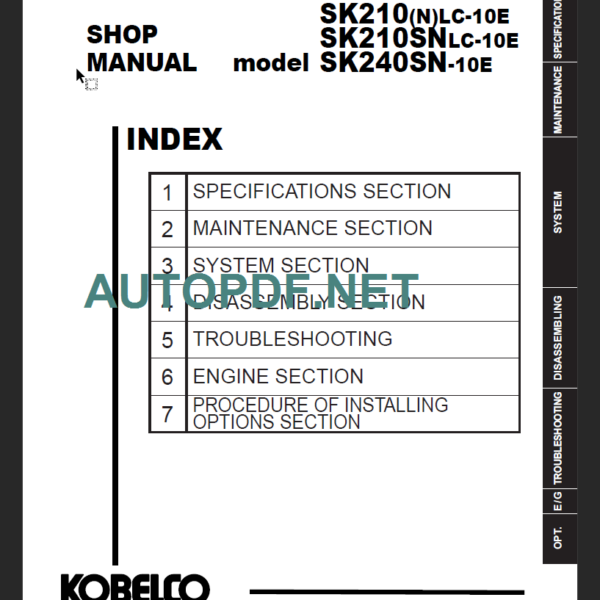 SK240SN-10E SHOP MANUAL