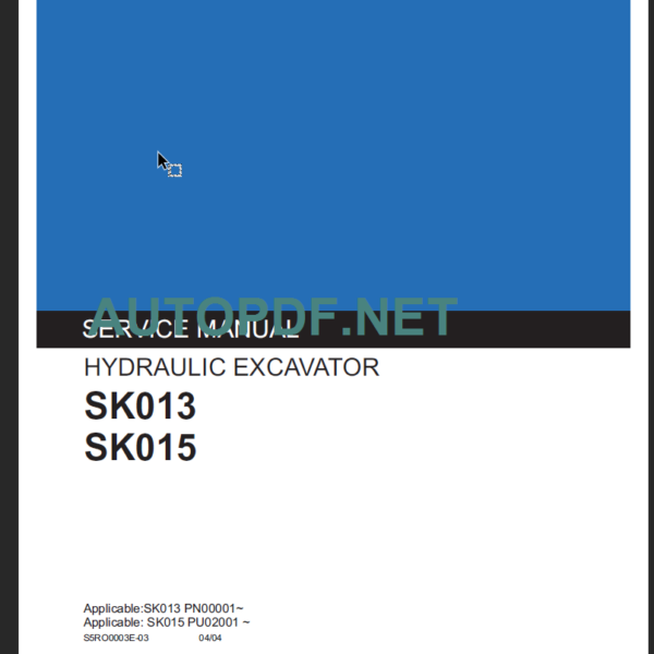 SK013 SERVICE MANUAL