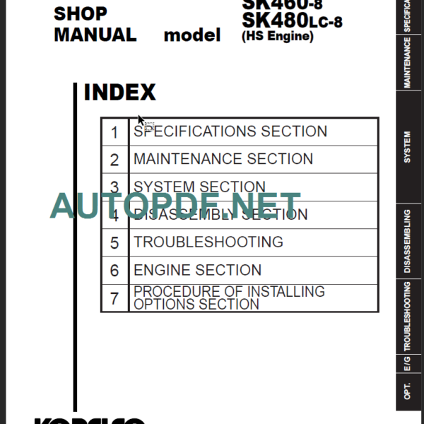 SK460-8 (HS Engine) SHOP MANUAL