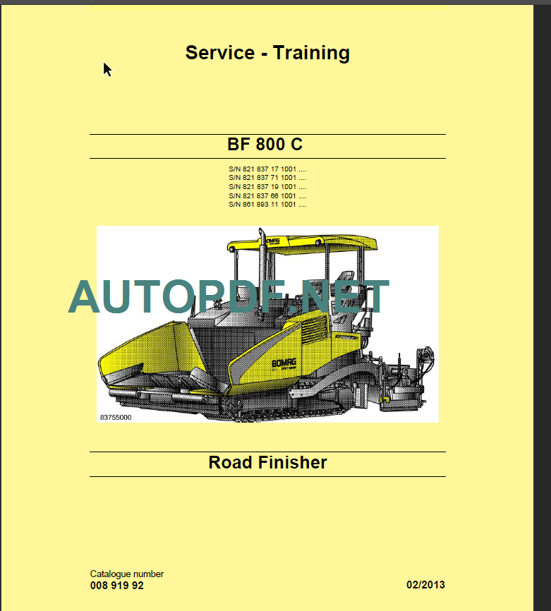 BF 800 C Service Training