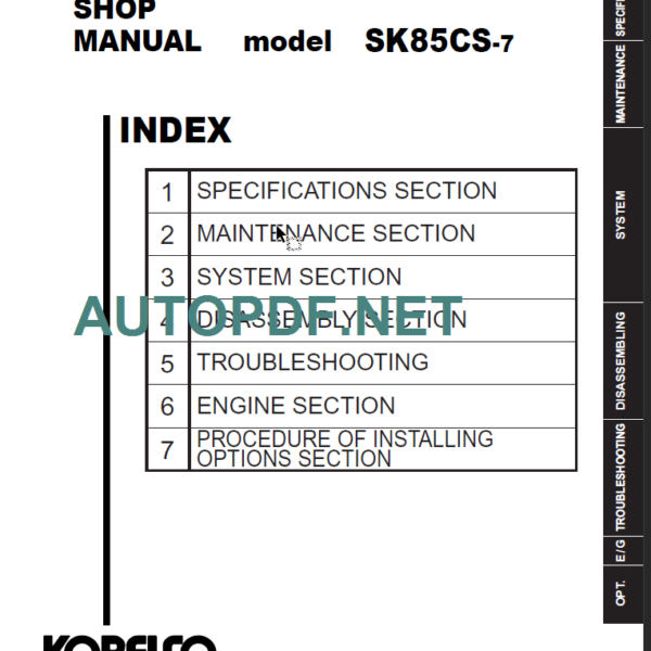 SK85CS-7 NA Shop Manual