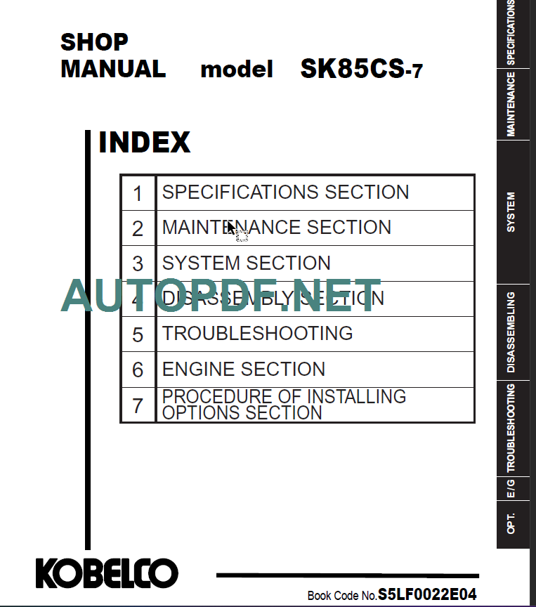 SK85CS-7 NA Shop Manual