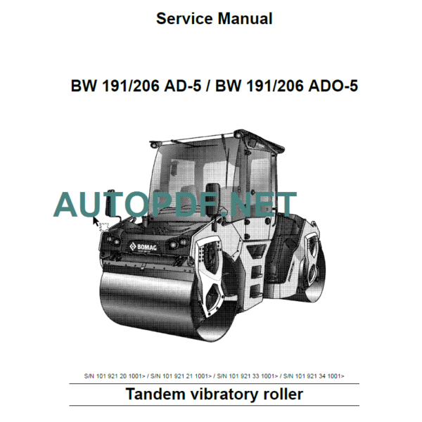 BW 191 206 AD-5 (ADO-5) Service Manual