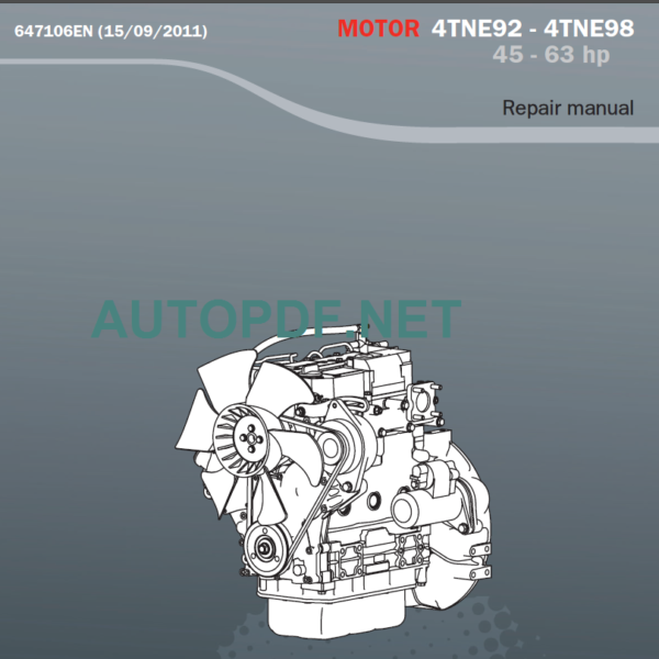 4TNE92 - 4TNE98 Yanmar Engine Repair Manual