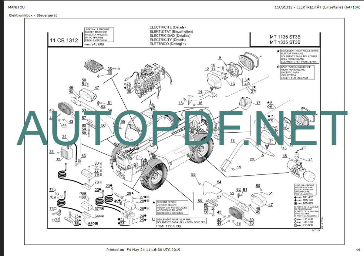 MT 835 ST3B PARTS CATALOGUE