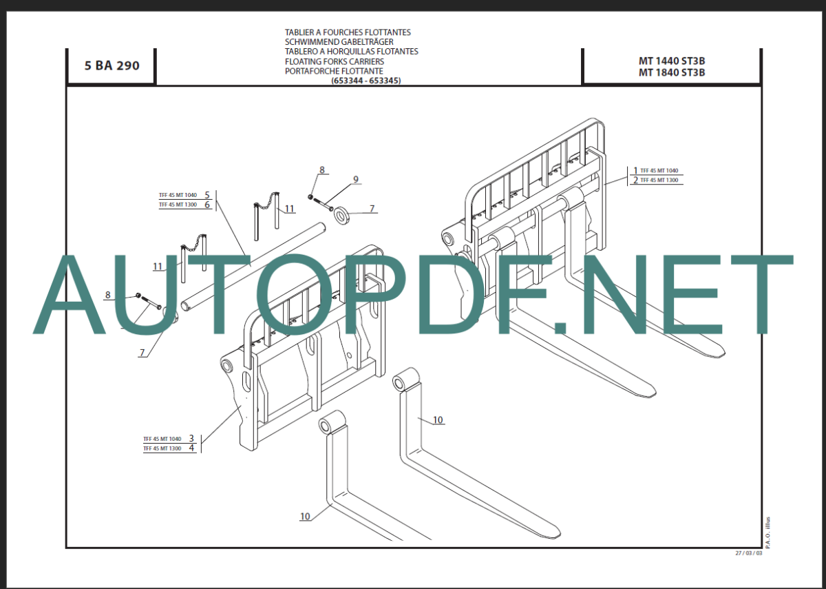 MT 1840 R PRIVILEGE PARTS CATALOGUE