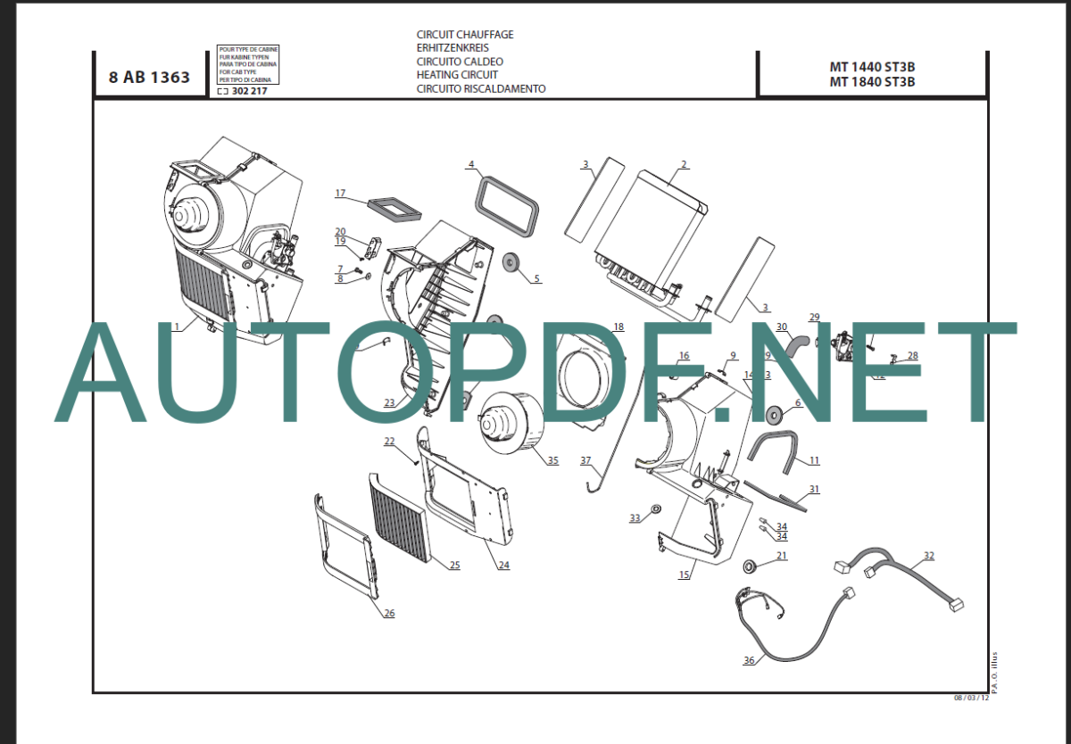 MT 1840 ST3B PARTS CATALOGUE