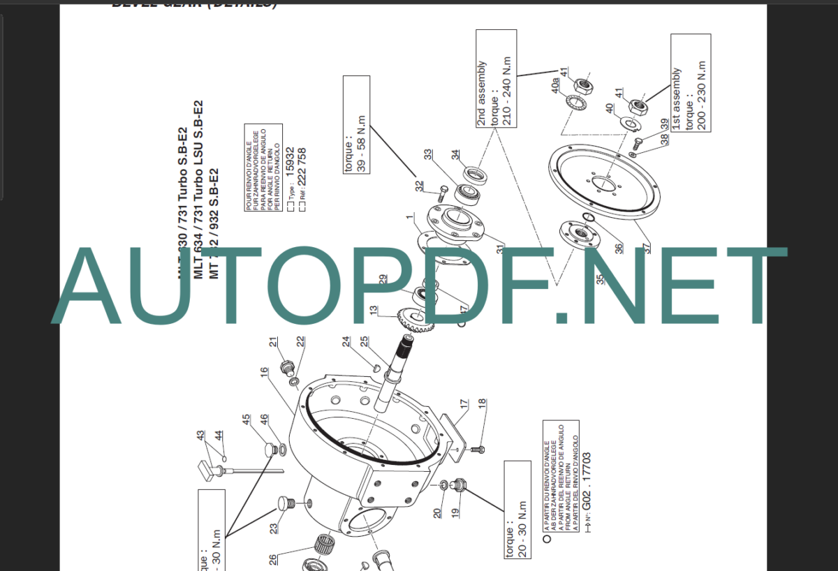 MT 1240 L Turbo ULTRA Série 3-E2 REPAIR MANUAL