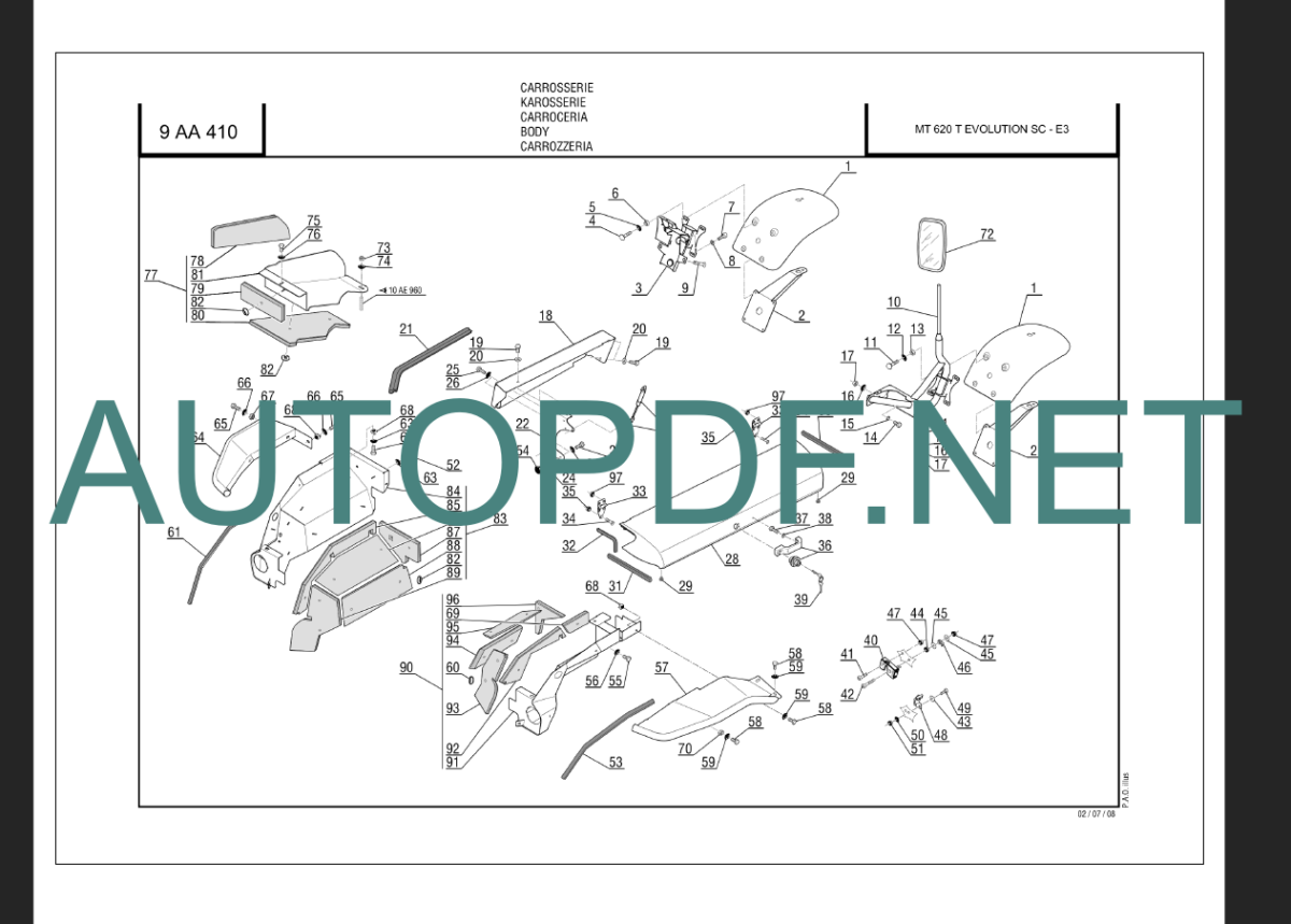 MT 620 T EVOLUTION SC-E3 PARTS CATALOGUE