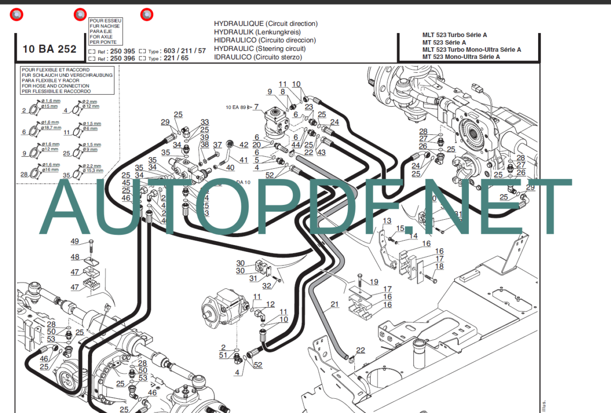 MT 523 Turbo SERIES A PARTS MANUA