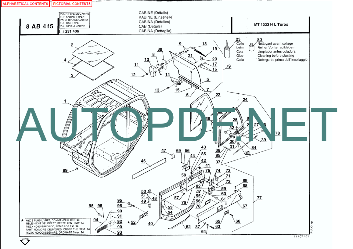 MT 1033 HL Turbo Series 1 PARTS MANUAL ]