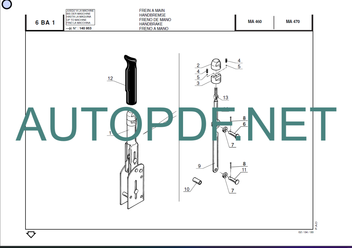 MA 470 PARTS MANUAL