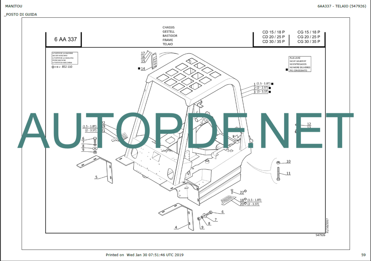 CG 30P-CD 30P PARTS CATALOGUE 2019