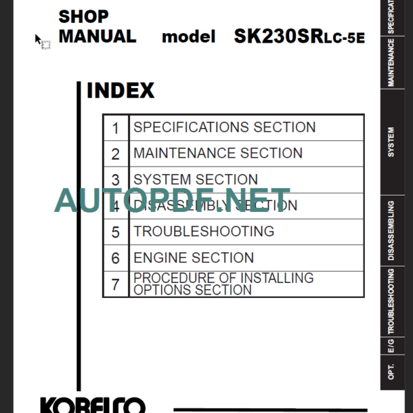 SK230SRLC-5E 2019 Shop Manual