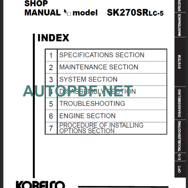 SK270SRLC-5 (NA 2018 YU08) Shop Manual