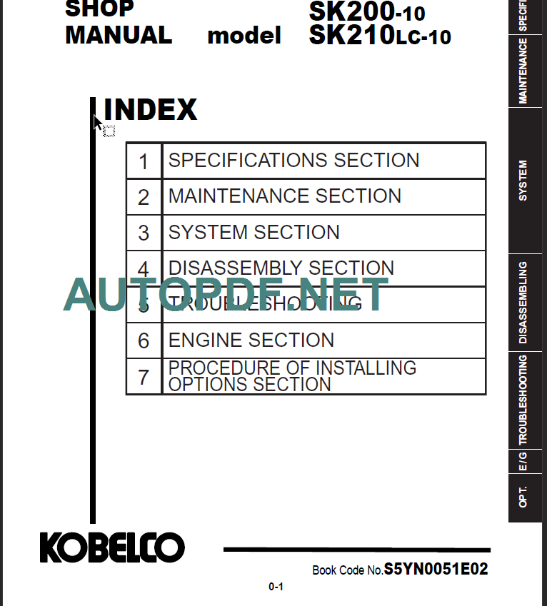 SK200-10 SHOP MANUAL